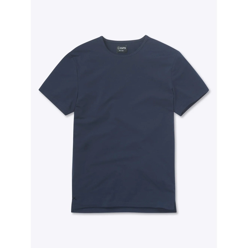 Cuts  AO Crew Neck Split-Hem Tee Men's XL T Shirt, Pacific Blue NWT